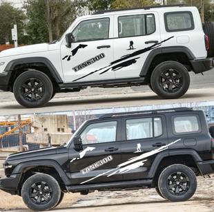 适用于魏派WEY坦克300车贴拉花TANK改装 饰 车身越野贴纸汽车泥点装