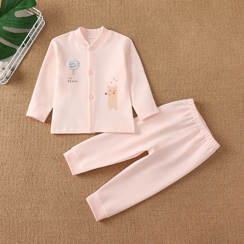 春秋夏季纯棉宝宝无骨内衣套装