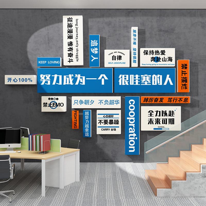 。办公室墙面装饰品会议公司企业文化背景氛围布置激励志标语贴画