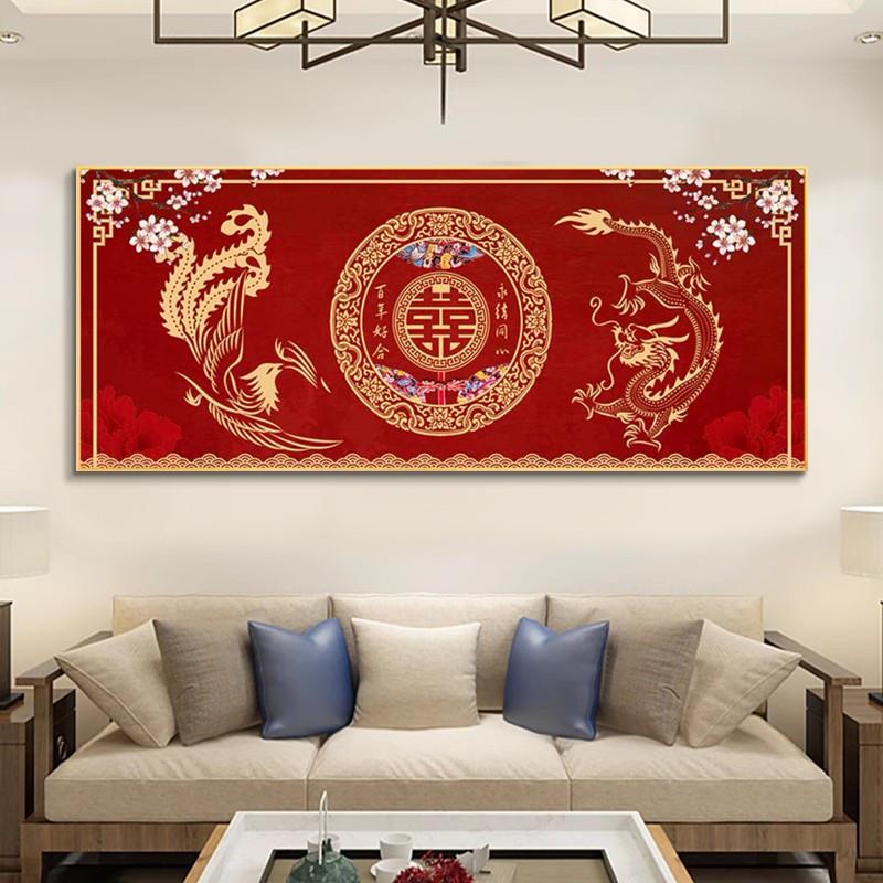 。钻石绣满钻新款百年好合喜庆客厅卧室结婚手工粘贴钻十字绣水晶