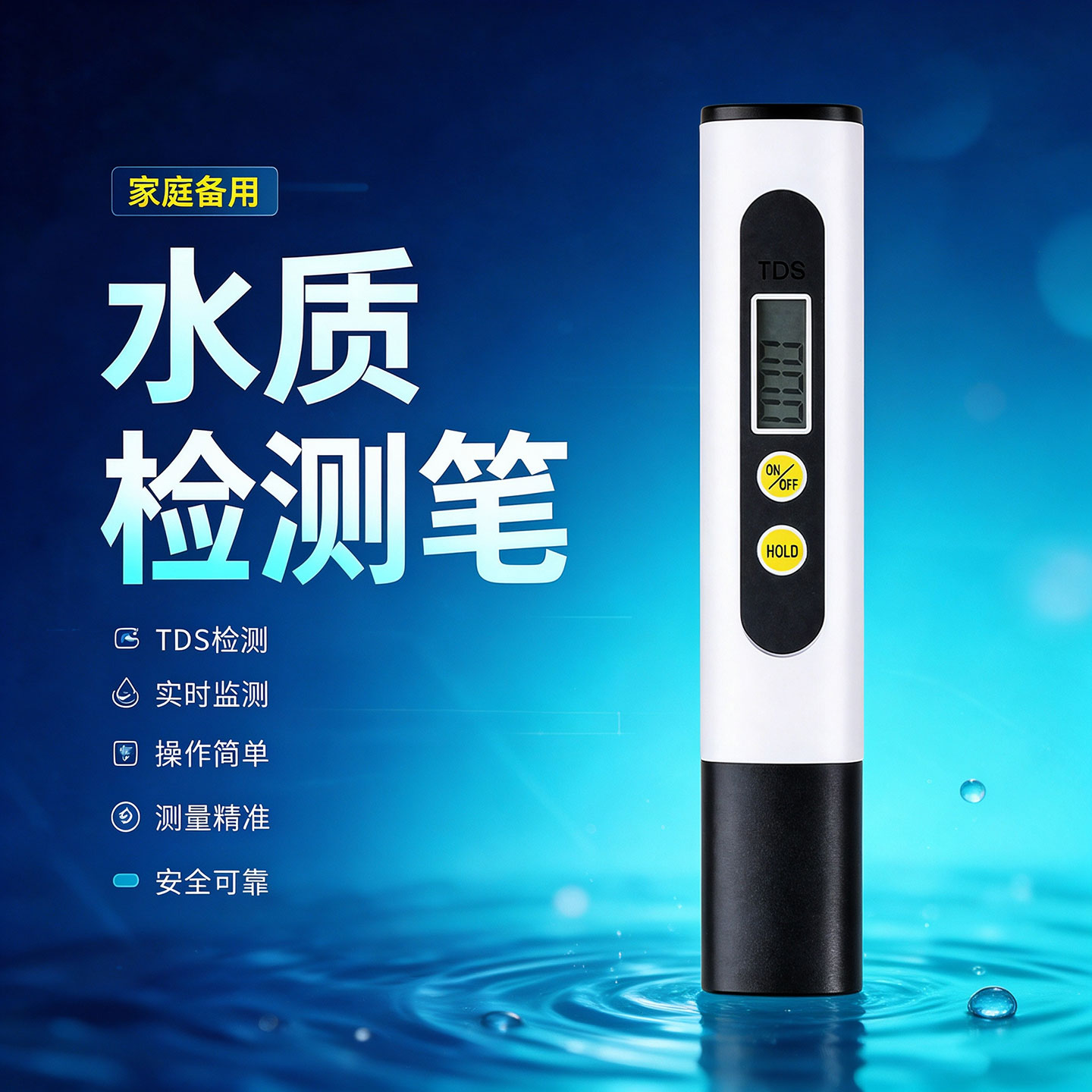 TDS水质检测笔家用净水器饮用水多功能水质测试仪硬度检测仪器