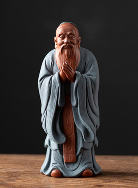 孔子陶瓷摆件中式桌面装饰家居