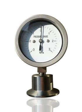 全钢卫生隔膜压力真空膜盒表正负压力表微压力表YZEB-60-3~3KPA