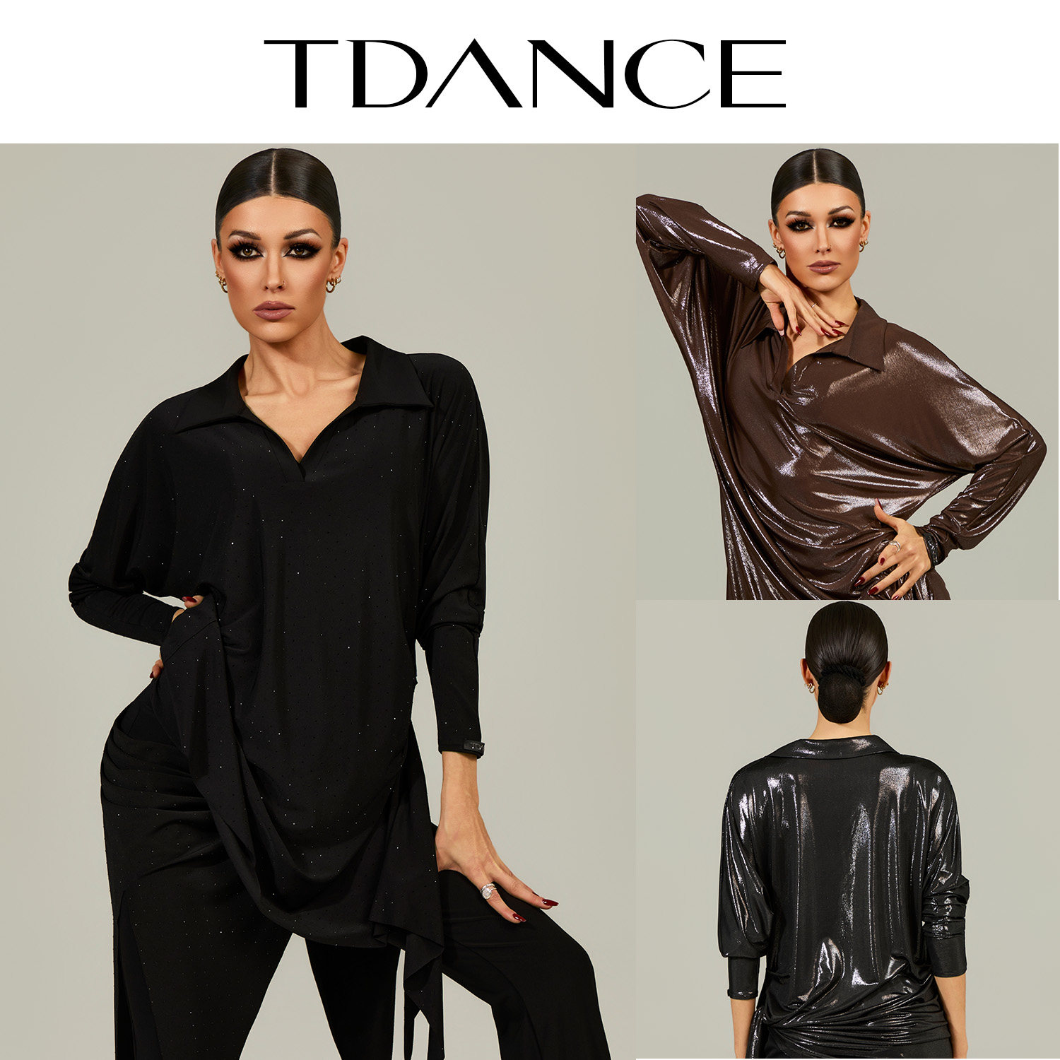 TDANCE女拉丁【宽松翻领侧飘片上衣】百搭教师上课罩衫成人GL-251