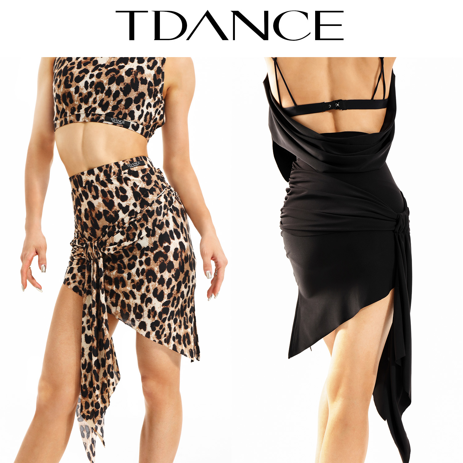 TDANCE抓褶蝴蝶结飘片半裙