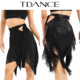 班服高级感带底裤 腰间镂空系带流苏半裙 TDANCE拉丁练习