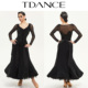 TDANCE摩登舞裙连衣裙 国标舞华尔兹舞服黑色高级SM19 古董浮雕