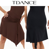 176 百搭基础显瘦初学者上课GL TDANCE拉丁练习服 斜腰抽绳半裙