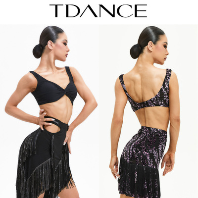 TDANCE拉丁舞抓褶背心