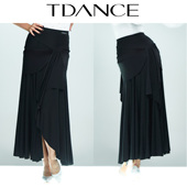 成人不规则大摆开衩女JM TDANCE摩登练习服 前后飘片半裙 108