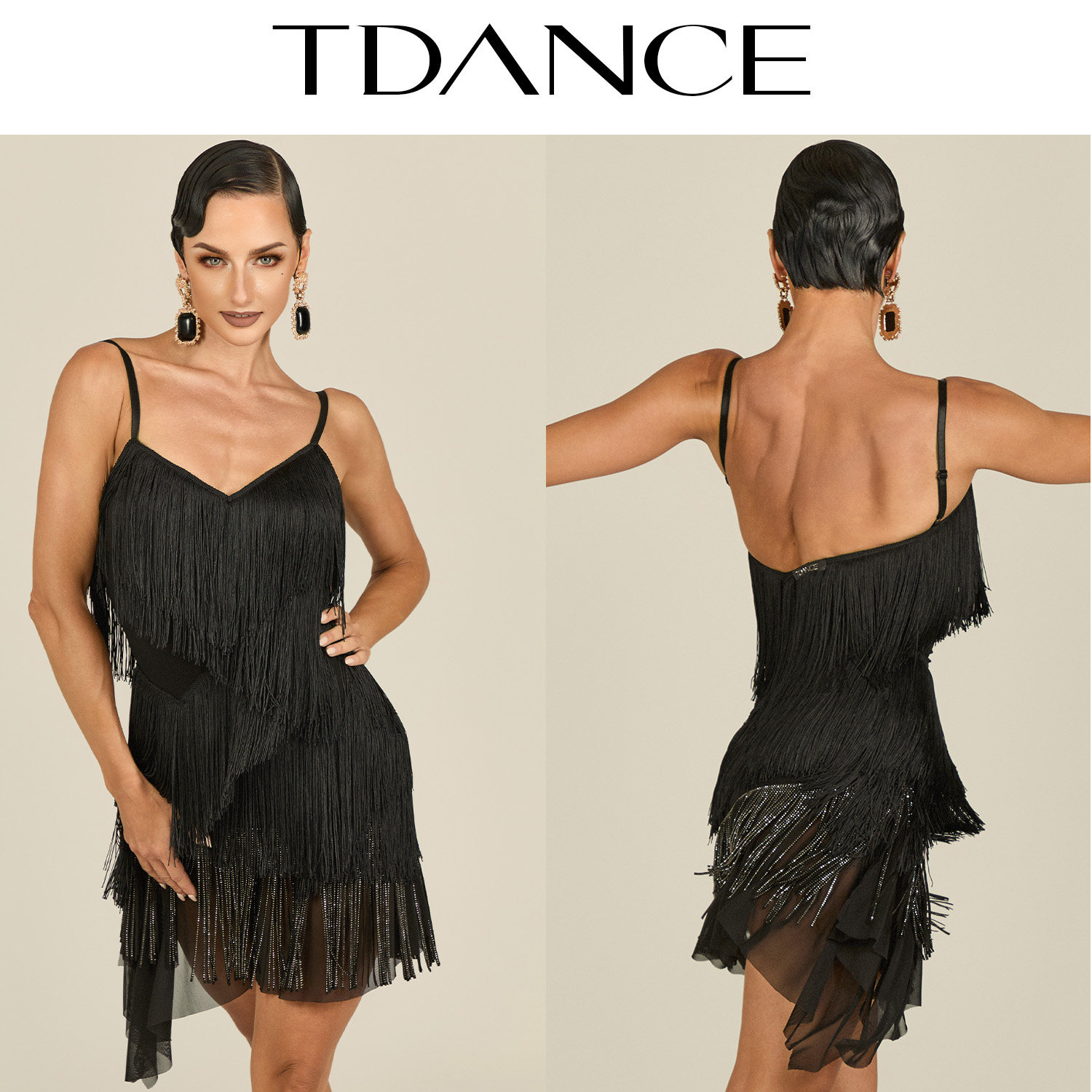 TDANCE多层流苏吊带上衣