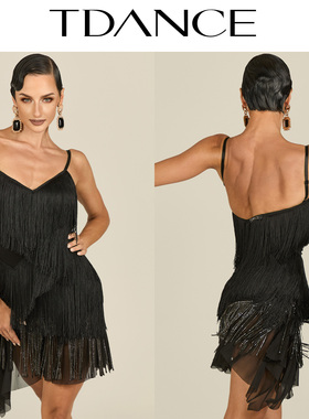 TDANCE拉丁【多层流苏吊带上衣】练习服上课动感班服带胸垫GL-224
