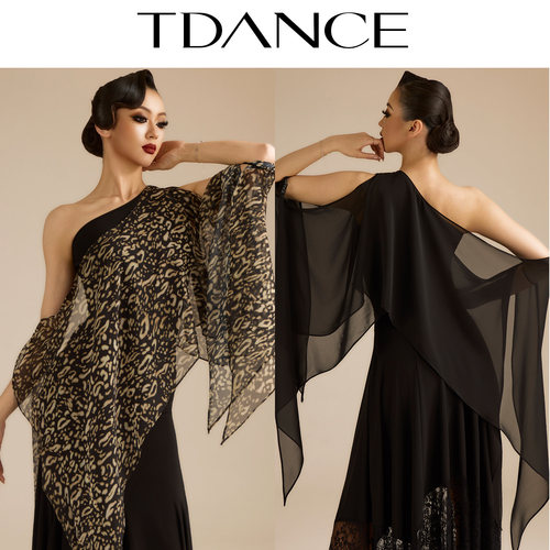 TDANCE斜肩大飘片连体上衣