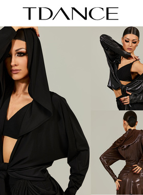 TDANCE拉丁练习【连帽外搭】成人宽松上衣女教师设计感表演GL-252