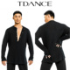 上课日常班服表演练习服BS TDANCE拉丁男装 半门襟按扣上衣