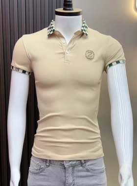 拼色POLO衫短袖男新款痞帅潮牌