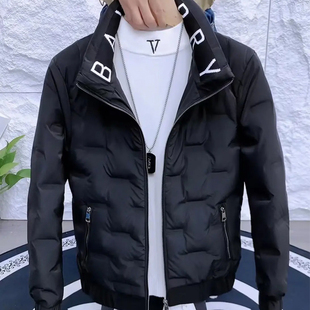 新款立领羽绒服男冬季短款韩版轻薄男士棉衣简约百搭修身网红棉服
