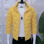 修身 冬季 羽绒服轻薄痞帅韩版 字母男士 社会小伙棉衣 外套男立领短款