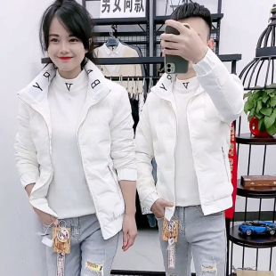 新款冬季外套男士羽绒服保暖潮流修身轻薄棉衣网红字母立领棉服男