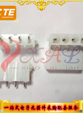 350430-1原装TE泰科 公端6.35mm 4PIN 电力连接器 矩形电源连接器