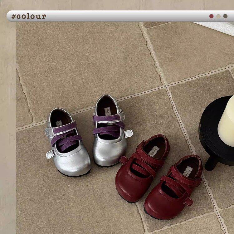 公主绑带松紧鞋芭蕾春季单鞋豆豆皮鞋2026儿童新款鞋女童款式