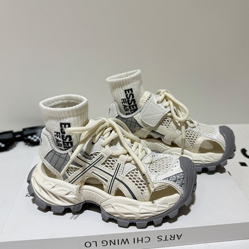 夏季儿童透气软底包头老爹凉鞋