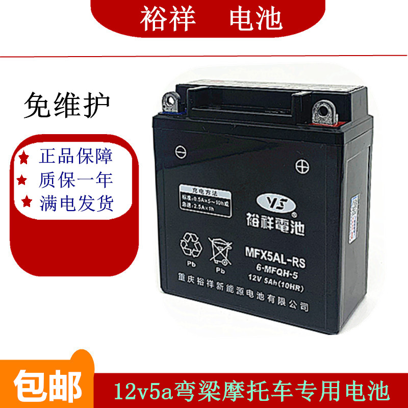 裕祥弯梁100/110摩托车电瓶钱江