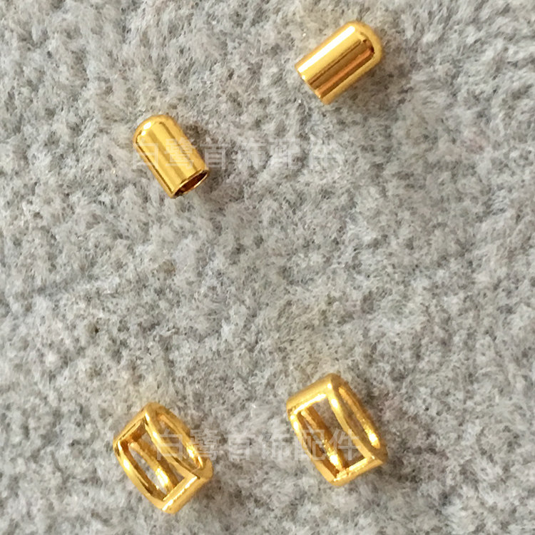 马眼扣金色金属连接扣2mm可调节长度diy接头钢丝绳皮绳用小扣配件