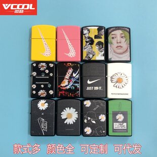 2014新款权志龙小雏菊联名打火机金属磨砂光面ke克没有打火机煤油