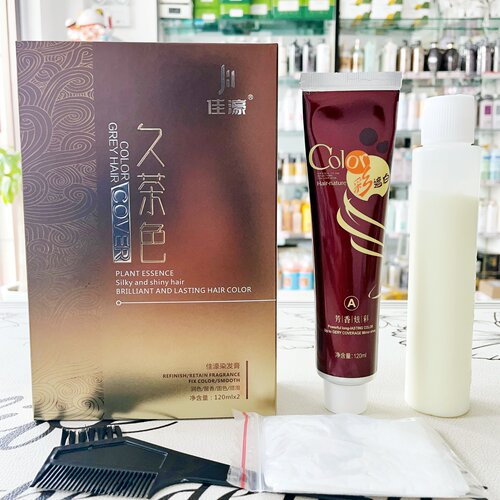 韩妃九茶色染发膏显白盖白发