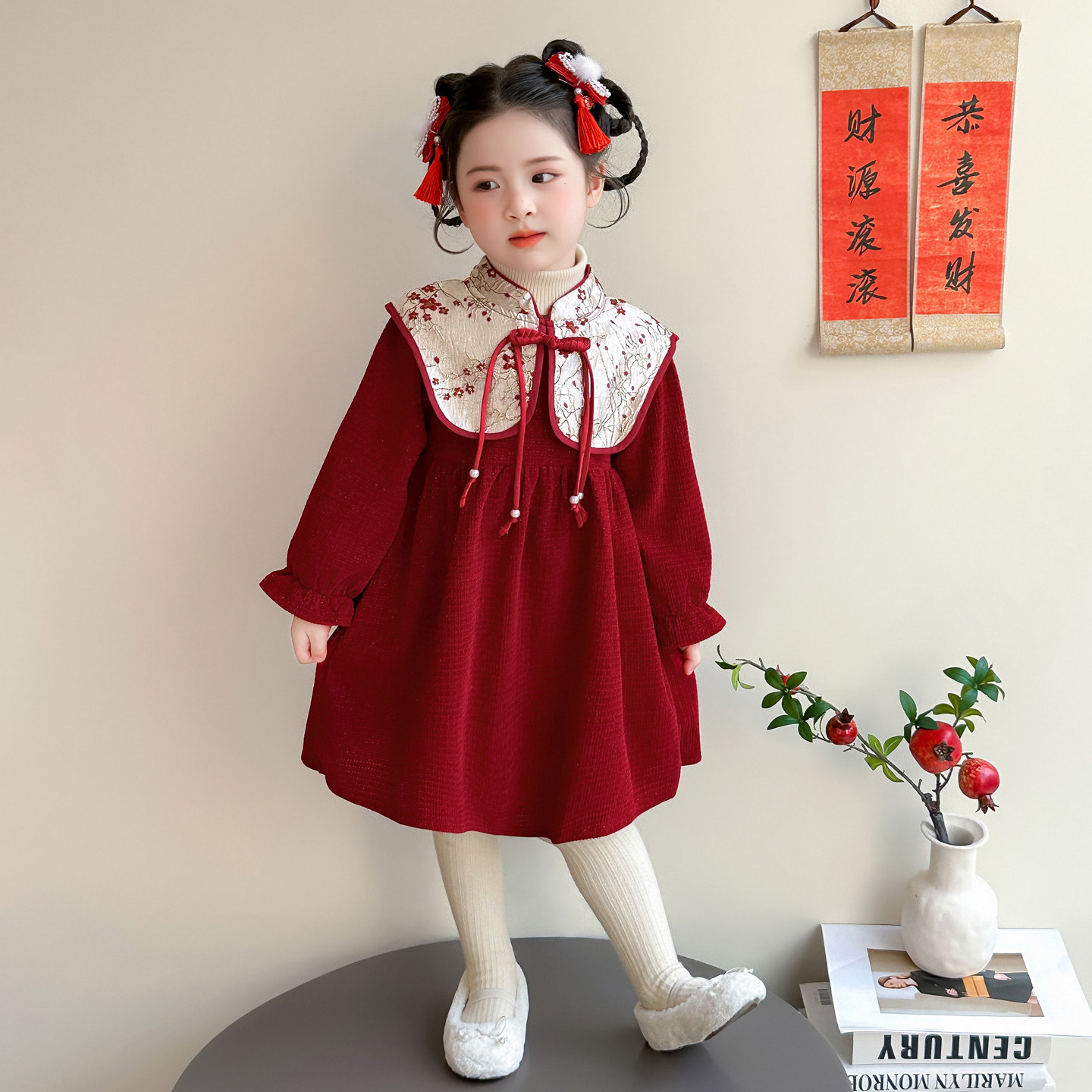 女童汉服2025新款新中式加绒年服