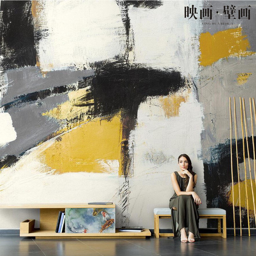 Northern Europe Hand-painted art personality Abstract painting a living room TV backdrop seamless sofa wallpaper mural Qiangbuin the Decoration main material , Wallpaper , Non-woven wallpaper  category - from Buy2taobao.com to provide professional Taobao agent buy service