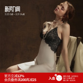 雅小姐吊带睡裙女2025款 带胸垫性感禁欲系深v蕾丝睡衣 包臀夏季