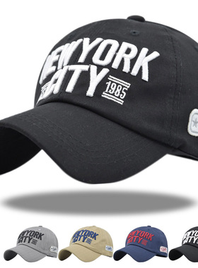 韩版NEWYORK大绣花鸭舌帽棒球帽立体刺绣鸭舌帽百搭款遮阳骑行帽