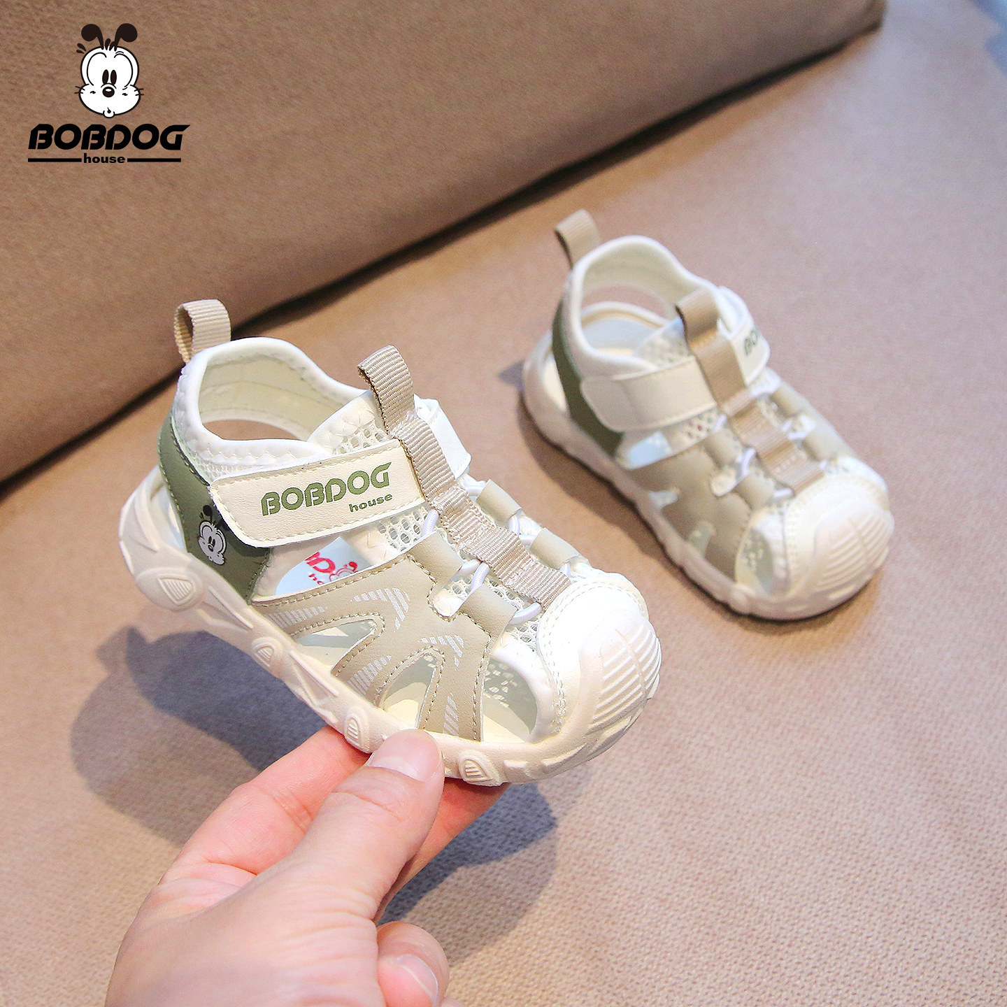 巴布豆童鞋26夏季机能包头凉鞋
