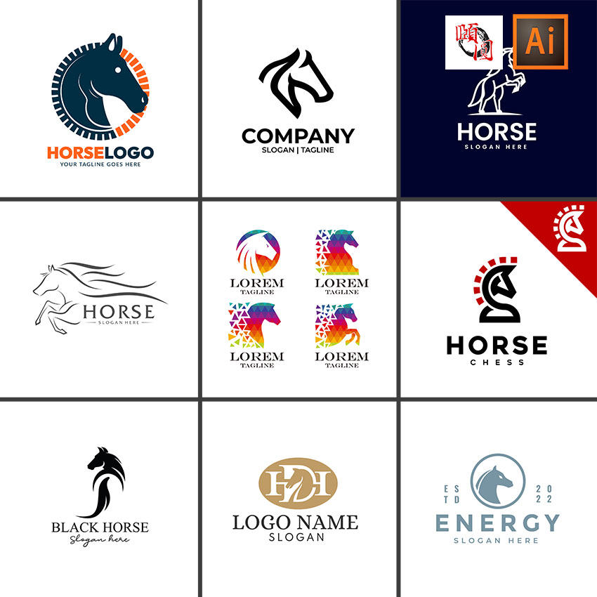 创意马logo标志图标ai矢量设计素材