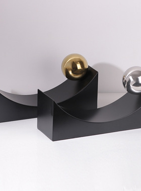 北欧金属几何滚动摆件，简约创意