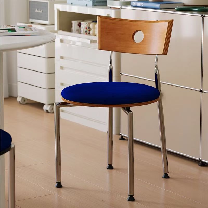 法式中古实木餐椅家用复古靠背椅北欧贝格椅简约休闲化妆椅子