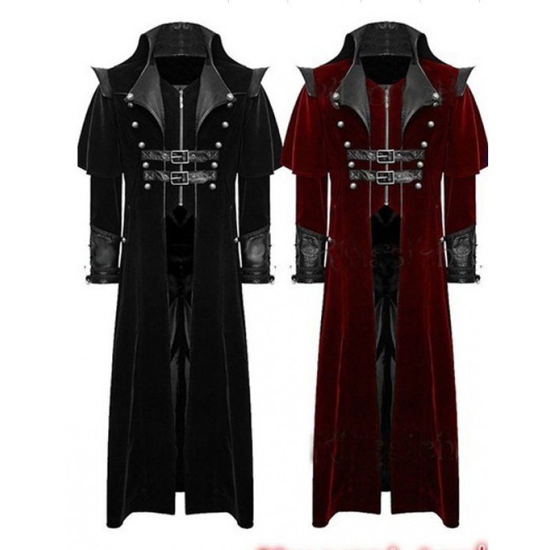 清货不退 欧美哥特风舞台演出吸血鬼复古外套大衣风衣男士