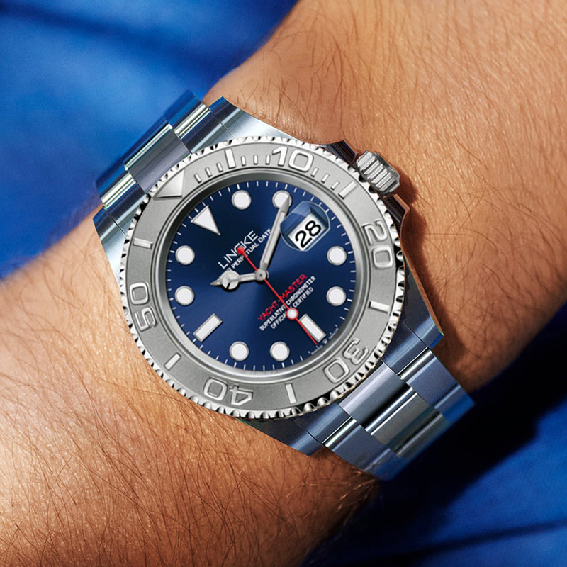 凌刻男士手表外贸爆款游艇水鬼全自动机械表夜光防水商务手表