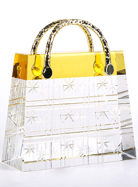 水晶女包摆件，轻奢家居装饰