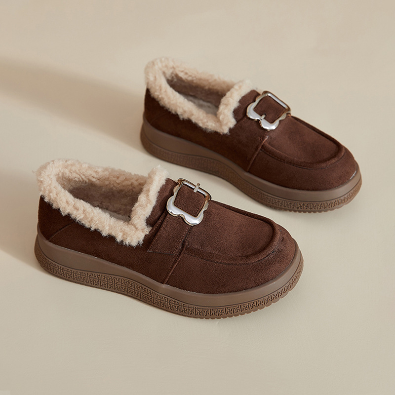 秋冬加绒妈妈鞋松糕底棉鞋高帮鞋女款休闲女鞋厚底面包鞋