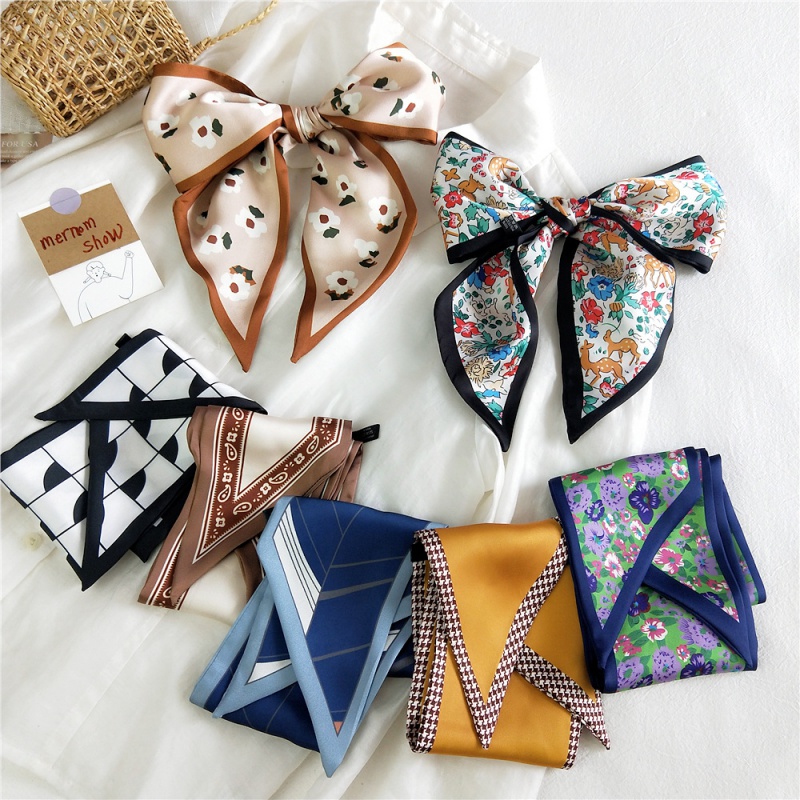 新款小丝巾女春秋韩国细窄长条领巾围巾腰带飘带包包装饰长丝带