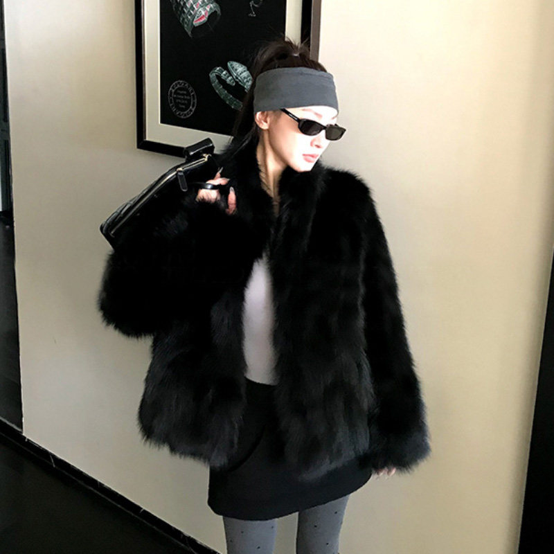 “C位千金”COCO皮草冬季新款时髦芬兰进口整皮狐狸毛皮草外套女