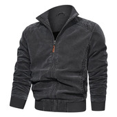 速卖通wish外贸纯棉水洗复古男士 立领男装 秋季 夹克休闲宽松套男式