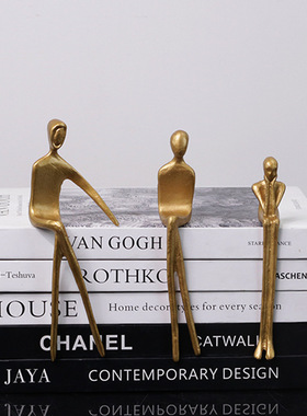 轻奢铸铁女神坐姿摆件样板间家居后现代别墅人物客厅卧室软装饰品