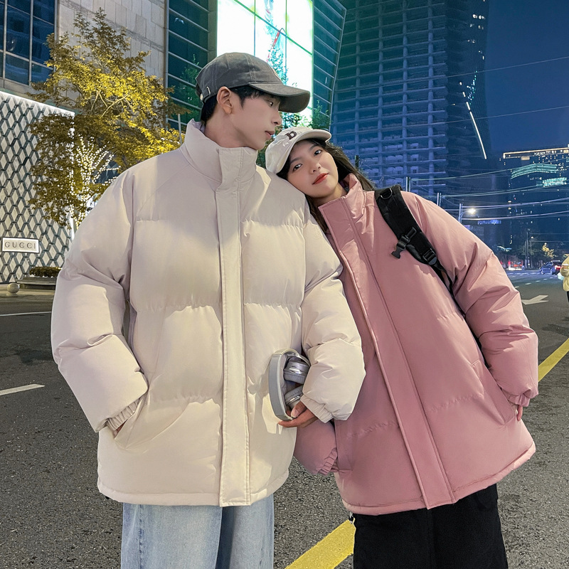 得物品质仓储现货直供三防立领光板纯色棉衣棉服可印加字