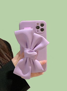 K80小米15手机壳13红米Turbo3蝴蝶结Redmi Note14 Pro手腕带K60K50K70至尊版14C 14R皮质12C粉紫色K40适用13R