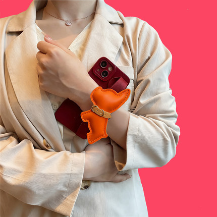 14C适用小米17手机壳K80红米Turbo3斗牛犬腕带Redmi Note15 14 13R 11T酒红色K40K30K60K50K70至尊版15C女12C