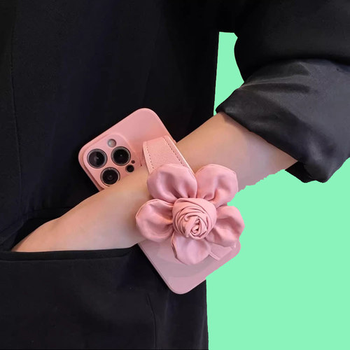 vivo适用Y300手机壳X100赵露思同款S20S19S17S16腕带Y200粉色X80X70X60X90s18花朵Y37 Pro女Y36Y78Y35Y3S7S9e